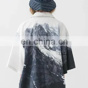 Diznew 2020 Men's New Fashion Casual Shirt Button Up Custom Print Short Sleeves Shirts Designs thumbnail-3