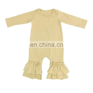 Wholesale Baby Clothes Romper Long Sleeve 100% Cotton Ruffle Baby Romper thumbnail-6