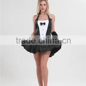 2016 Wholesale Adult Cosplay Sexy Bunny Costume Black Dress Fancing Costume thumbnail-2