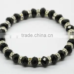 Fashion Hematite Black Crystal Beads Bracelet thumbnail-1