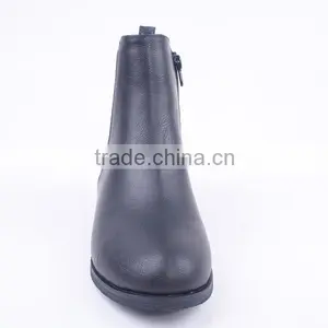 New Style Latest Design Half Snakeskin Lady Cheap Security Low Heel Ankle Boots thumbnail-3