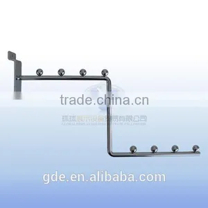 Metal Chrome 3 Stepping Slatwall Display Hook thumbnail-1