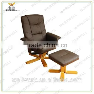WorkWell PU Leather Saleable Wooden Recliner Chair With Ottoman Kw-R46 thumbnail-1