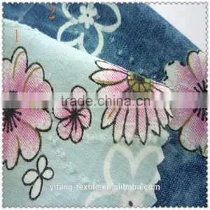 Sunflower Printing Denim Fabric thumbnail-4