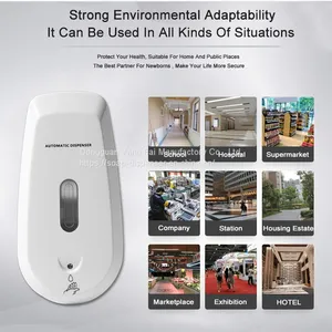 Commercial Refillable 500ml Plastic Automatic Wall-mount Sanitizer Liquid Spray Soap Dispenser thumbnail-2