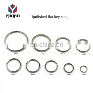 Good Quality Metal Custom Keychain Flat Split Key Ring With Chain For Anywhere thumbnail-3