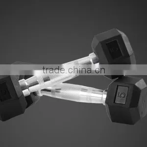 China Wholesale Rubber Hex Dumbbell for Sale thumbnail-3