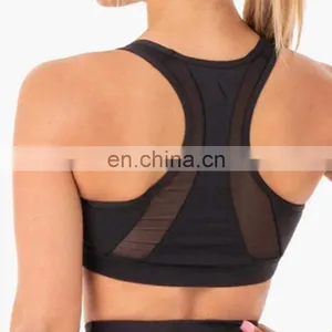 Customized High Quality Sexy Mesh Yoga Bra Matching Leggings Set Suit Women Gym Running Sports Wear Yoga Bra Top And Pants thumbnail-4