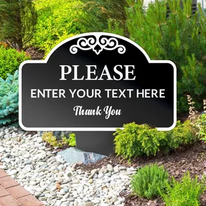 Custom Yard Signs No Trespassing Sign, Personalized Inground Sign For Outdoor Use Square Sign thumbnail-1