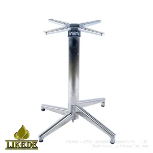 High Quality Detachable 304# Stainless Steel Folding Table Base Hot Sale Brushed Stackable Leg thumbnail-1