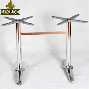 Hot Sale Low Price Double Legs Steel Pipe Table Base 304# Stainless Steel Table Frame thumbnail-3