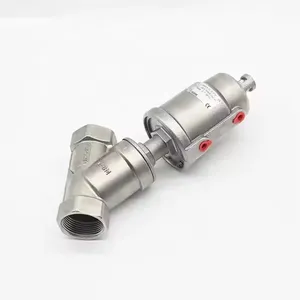 Stainless Steel SS304 SS316L CF8 Pneumatic Actuator ANSI Class 150 Flanged Angle Seat Valve With Limit Switch and Air Filter thumbnail-2