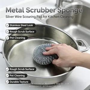 Tightly Woven Galvanized Metal Scourer Ball No Loose Wires Heavy‑Duty Cookware Cleaner Wholesale thumbnail-4