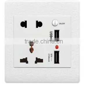 Upgrade Material 2.1A Output Universal Socket Outlet/2 USB Socket/Mobile Phone USB Charger thumbnail-6