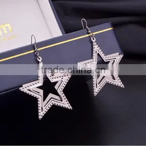 2016 Wholesale High Quality Vintage Fashion Korean Beautiful Star Alloy Earring thumbnail-5