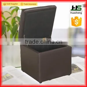 Storage Leather Ottoman Pouf thumbnail-6