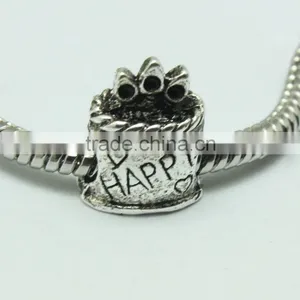 Wholesale New Style Archaized Happy Text Zinc Alloy Slide Beads With Large Hole thumbnail-6