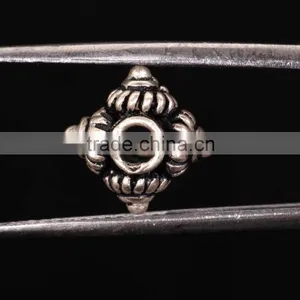 925 Solid Sterling Silver Fancy Four-Faced Beads thumbnail-1