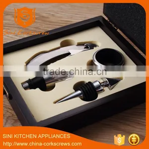 Corkscrew Wine Stopper Wine Pourer Wine Ring Wine Sets in Wooden Box Wine Accessories thumbnail-1