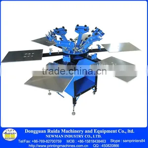 Manual Floor Model Double Rotary 6 Color 6 Station Silk Screen Printing Machine Press DIY T-shirt Printer thumbnail-3