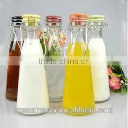 Wholesale Beverage Glass Bottles Glass Juicer Bottle With Swing Top Lids thumbnail-1