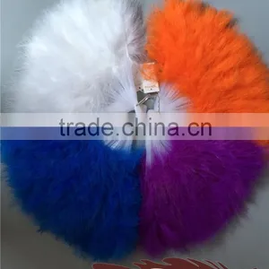 Wholesale Feather White Turkey Marabou Feather Fan Feather Hand Fans For Birthday Party thumbnail-6