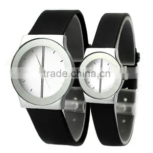 Stainless Steel Water Resistant Leather Band Couple Factory Watch thumbnail-2