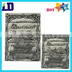 Antique Silver Metal Vodka Wine Logo Sticker thumbnail-1