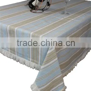 100% Cotton Luxury Fashion Yarn Dyed Print Stripe Cheap Table Cloth thumbnail-1