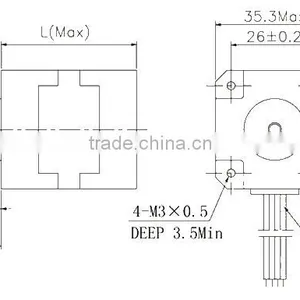 35BYG 4 Pin 2phase Hybrid Step Motor for Monitoring Equipment thumbnail-3