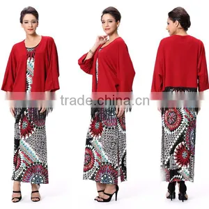 Women Garment Factory Low Price Red Coat Tassel Long Sleeves Tops thumbnail-4