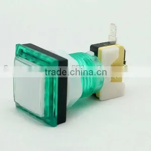 Square Green Plastic Push Button Switch Electric Pushbutton Switch Momentary With LED Light thumbnail-1