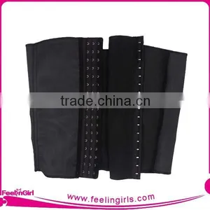 Plus Size Black Steel Boning Underbust Latex Corset Waist Training Factory Price thumbnail-2