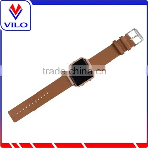 Camel Genuine Leather Bands With 316 Rose Gold Metal Frame for Fitbit Blaze thumbnail-2