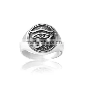 Chic 925 Sterling Silver Egypt Eye Of Horus Ring thumbnail-1