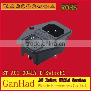 3Pin ac Socket With Switch and Fusehold&VDE UL Approved thumbnail-1