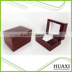 Red Brown Wooden Luxury Wrist Watch Display Box thumbnail-1