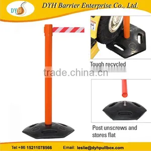 Factory Queue System Pole Retractable Stanchion With Belt Rubber Safety Barrier thumbnail-3