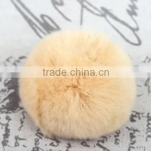 Customize Fashion Colorful Fluffy Ball Keychain / Rex Rabbit Fur Ball thumbnail-4