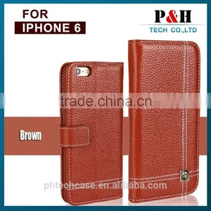Factory Wholesale Direct Genuine Leather Case for Iphone 6 Leather Case for Iphone 6 Wallet Case thumbnail-6