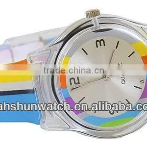 Colorful Strap Transparent Plastic Watch Made in China New Product Watches thumbnail-1