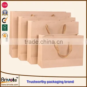 Shopping Paper Bag/Brown Paper Shopping Bag Brand Name/Kraft Paper Shopping Packaging Bag thumbnail-2
