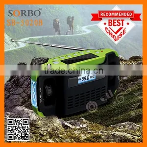 CE Multi-function Dynamo AM FM Radio With LED Flashlight Torch / Portable Solar Radio With Emergency Mobile Phone Charger thumbnail-2