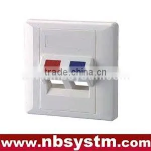 Angled 45 Degree 2 Ports Face Plate, Size:86x86mm thumbnail-1
