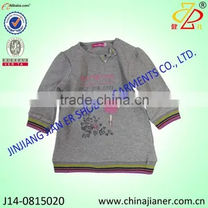 Hot Sale 100%cotton Long Sleeve Grey Color Winter Fashion Baby Tshirt thumbnail-1