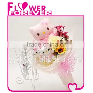 Plush Kitty Flower Best Selling Valentines Gifts thumbnail-1