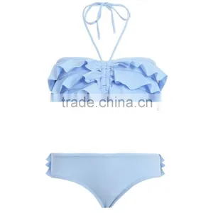Latest Fashion Ruffles Sexy Kids Bikini With Various Colours thumbnail-4