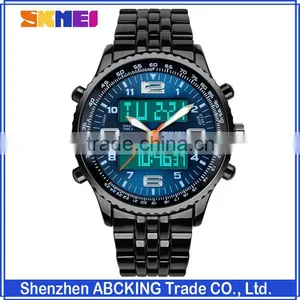 Luxury Digital Quartz Watch Wholesale Dual Time Zone Waterproof Watches For Men thumbnail-1