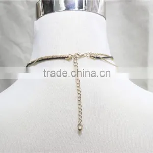 Gold Chain Layered Necklace W/Blue & Tan Bead Gold Leaf & Bird Metal Necklace 2016 Fashion Style Wholesale thumbnail-4