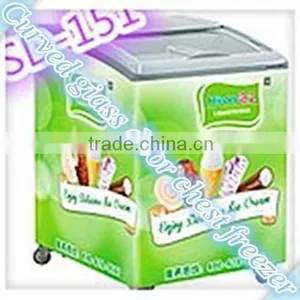 Top Curved Sliding Glass Door Chest Freezer Display Freezer thumbnail-6